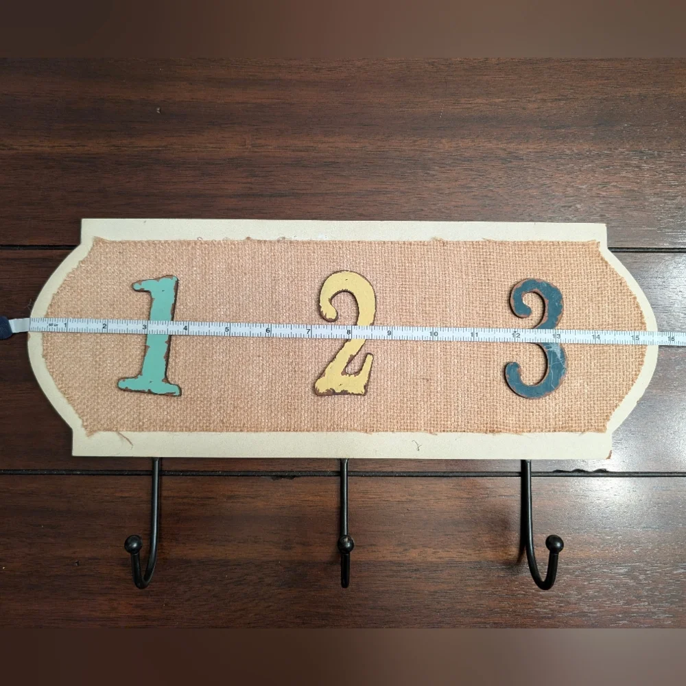 Rustic Numbered Wall Hook Rack